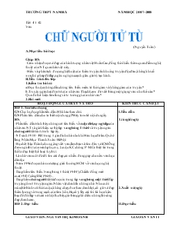 Giáo án ngữ văn 11: Chữ người tử tù_ Nguyễn Tuân năm học 2007- 2008