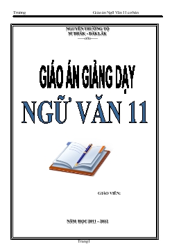 Giáo án Ngữ Văn 11 cơ bản