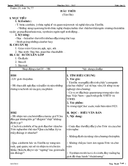 Giáo án ngữ văn 11: Hầu trời