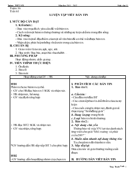 Giáo án ngữ văn 11: luyện tập viết bản tin