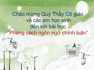 Bài giảng Tiếng Việt: Phong cách ngôn ngữ chính luận