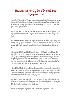 Thuyết Minh Cuộc đời nhà thơ Nguyễn Trãi