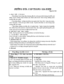 Giáo án Ngữ văn 12 - Những đứa con trong gia đình của Nguyễn Thi