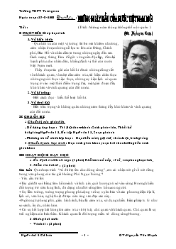 Giáo án Ngữ văn 12 - Những ngày đầu của đất nước Việt Nam (Trích những năm tháng không thể nào quên) của Võ Nguyên Giáp
