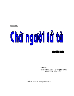 Bài giảng: Chữ người tử tù của Nguyễn Tuân