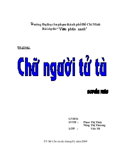 Bài giảng Chữ người tử tù của Nguyễn Tuân