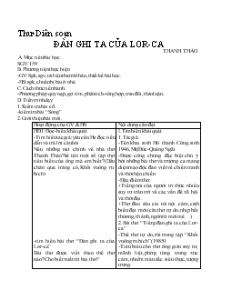 Bài soạn Đàn ghi ta của lor-Ca của Thanh Thảo