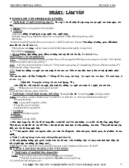 Đề cương ôn thi tôt nghiệp môn Ngữ Văn THPT - Trường THPT Đạ Tông