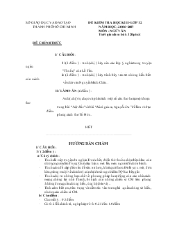 Đề kiểm tra học kì II - Lớp 12, năm học 2006 - 2007, môn Ngữ Văn