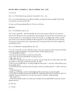 Đề thi môn Văn khối 11 – Học kỳ II năm học 2011 – 2012