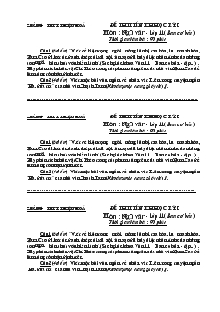 Đề thi tiến ích học kỳ I môn Ngữ Văn - Lớp 11 (ban cơ bản) - Trường THPT Thiệu Hoá