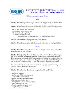 Đề thi tốt nghiệp THPT Lần 2 - 2008 môn thi: Văn - THPT không phân ban