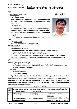 Giáo án Bài đọc thêm: Đò lèn của Nguyễn Duy - Trường THPT Tam Quan