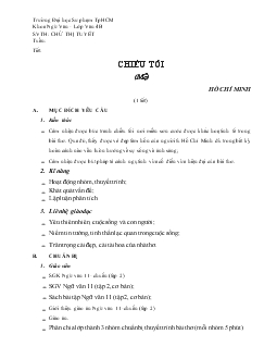 Giáo án Ngữ văn 12 - Chiều tối (Mộ) của Hồ Chí Minh