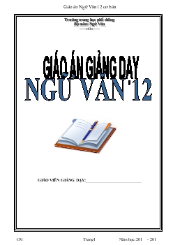 Giáo án Ngữ Văn 12 cơ bản