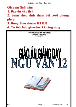 Giáo án Ngữ Văn 12 cơ bản