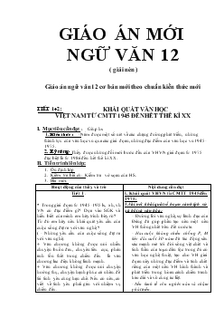Giáo án ngữ văn 12 cơ bản mới theo chuẩn kiến thức mới