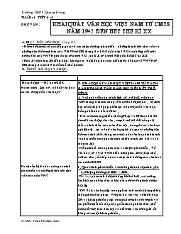 Giáo án ngữ văn 12 - Học lỳ I - Trường THPT Quang Trung