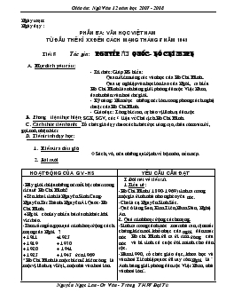 Giáo án: Ngữ Văn 12 năm học 2007 - 2008