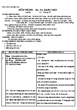 Giáo án Ngữ văn 12 - Tiết:101 + 102 đọc văn: Hồn trương ba, da hàng thịt (trích) Lưu Quang Vũ