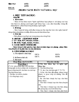 Giáo án Ngữ văn 12 - Tiết 14: Phong cách ngôn ngữ khoa học