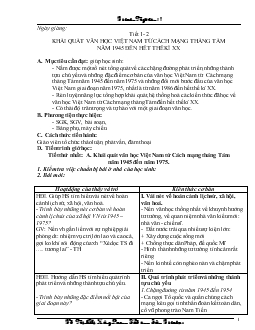 Giáo án ngữ văn 12 - Tiết 1 - 2 Khái quát văn học Việt Nam từ cách mạng tháng tám năm 1945 đến hết thế kì XX