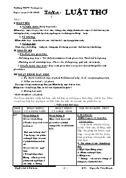 Giáo án Ngữ văn 12 -  Tiết 23 Tiếng Việt : Luật thơ - Trường THPT Tam quan