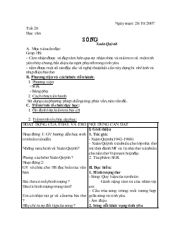 Giáo án ngữ văn 12 - Tiết 28 đọc văn: Sóng của Xuân Quỳnh