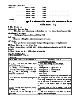 Giáo án Ngữ văn 12 - Tiết 44: Quá trình văn học và phong cách văn học <Tiếp-