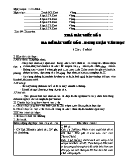 Giáo án Ngữ văn 12 - Tiết 69: làm văn trả bài viết số 5 ra đề bài viết số 6 - Nghị luận văn học (làm ở nhà)