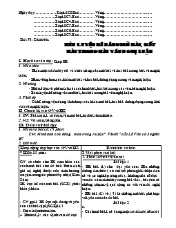 Giáo án Ngữ văn 12 - Tiết 78: Làm văn - Rèn luyện kĩ năng mở bài, kết bài trong bài văn nghị luận