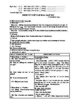 Giáo án Ngữ văn 12 - Tiết 89 đọc văn: Nhìn về vốn văn hoá dân tộc - Trần Đình Hượu