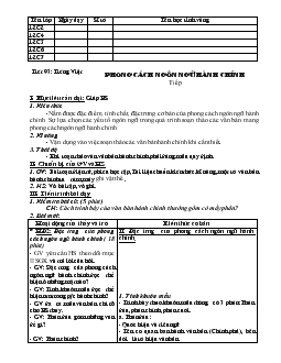 Giáo án Ngữ văn 12 - Tiết 93: tiếng Việt - Phong cách ngôn ngữ hành chính (tiếp)