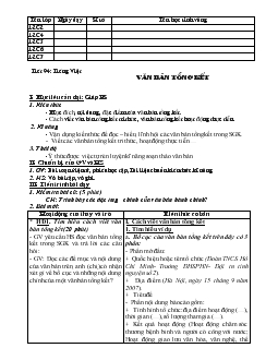 Giáo án Ngữ văn 12 - Tiết 94: tiếng Việt - Văn bản tổng kết