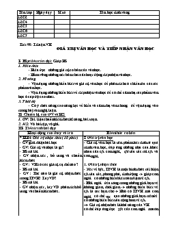 Giáo án Ngữ văn 12 - Tiết 98: lí luận văn học - Giá trị văn học và tiếp nhận văn học