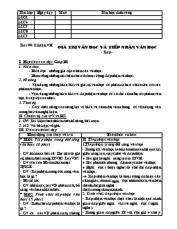 Giáo án Ngữ văn 12 - Tiết 99: lí luận văn học - Giá trị văn học và tiếp nhận văn học (Tiếp)