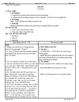 Giáo án ngữ văn 12 - Tuần 28, tiết 80 + 81: Thuôc (Lỗ Tấn)