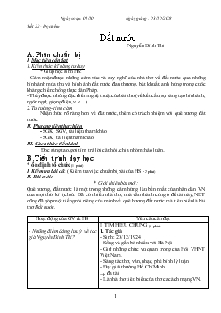 Giáo án tiết 22 - Đọc thêm: Đất nước của Nguyễn Đình Thi