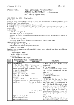 Giáo án tiết 34 + 35 - Bài đọc thêm: Dọn về làng (Nông Quốc Chấn), Tiếng hát con tàu (Chế Lan Viên), Đò lèn (Nguyễn Duy)