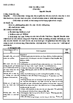 Giáo án tuần 5, tiết 15 - Bài: câu cá mùa thu của Nguyễn Khuyến