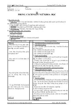Giáo án văn học 12 - Bài: Phong cách ngôn ngữ khoa học (tiết 13 + 14) - Trường TPHT Tôn Đức Thắng