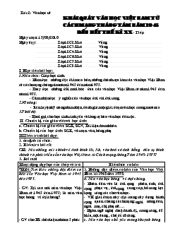 Giáo án Văn học 12 - Tiết 2: Văn học sử khái quát văn học Việt Nam từ cách mạng tháng tám năm 1945 đến hết thế kỉ XX (Tiếp)