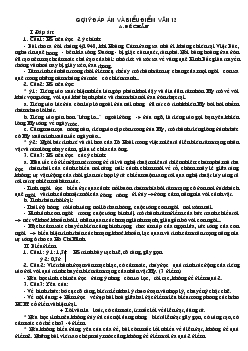 Gợi ý đáp án và biểu điểm Văn 12