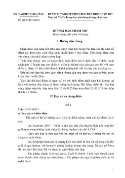 Hướng dẫn chấm thi Kỳ thi tốt nghiệp trung học phổ thông năm 2007 Môn thi: Văn - Trung học phổ thông không phân ban