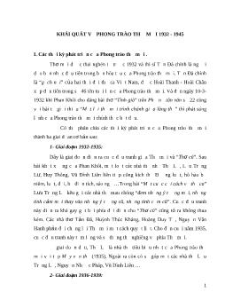 Khái quát và phong trào thơ mới 1932 - 1945