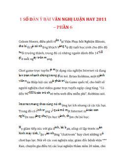 Một số dàn ý bài văn nghị luận hay 2011 – Phần 6