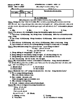 Đề kiểm tra 45 phút – Tiết 115 môn: Ngữ văn (Phần tiếng Việt), lớp 6 trường THCS Tân Hợp