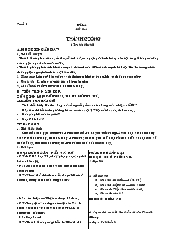 Giáo án Ngữ văn 6 -  Tuần 2 - Bài 2, tiết 1-2: Thánh gióng (Truyền thuyết)