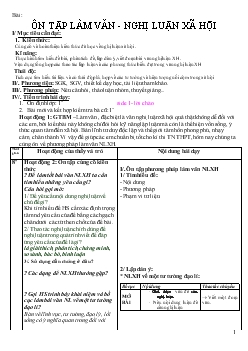 Giáo án Ngữ văn 12 - Bài: Ôn tập làm văn - Nghị luận xã hội