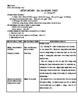 Giáo án Ngữ văn 12 - Tiết:101+ 102 đọc văn: Hồn trương ba da hàng thịt, tác giả Lưu Quang Vũ